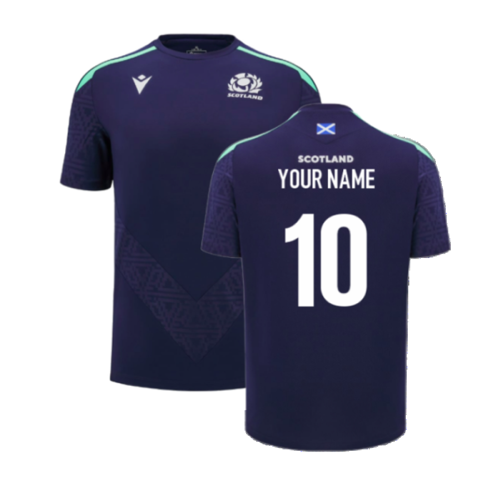 2024-2025 Scotland Rugby Poly Training Shirt (Navy) (Your Name) Product - Hero Shirts Macron   