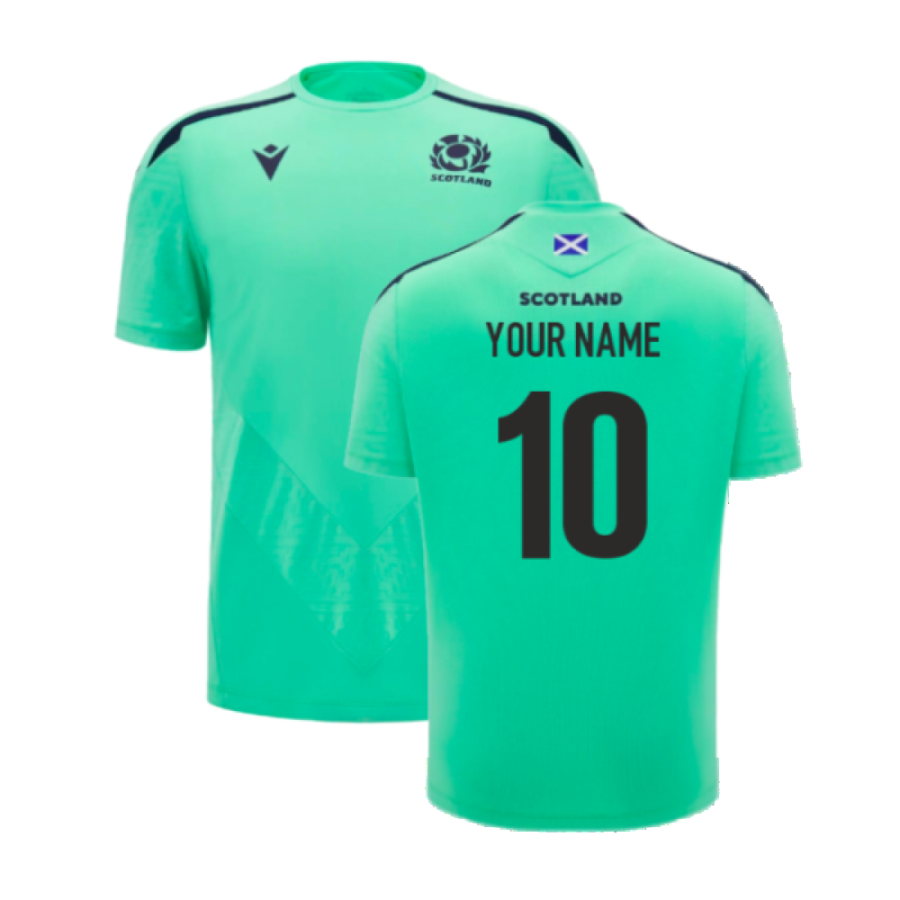 2024-2025 Scotland Rugby Poly Training Shirt (Green) (Your Name) Product - Hero Shirts Macron   