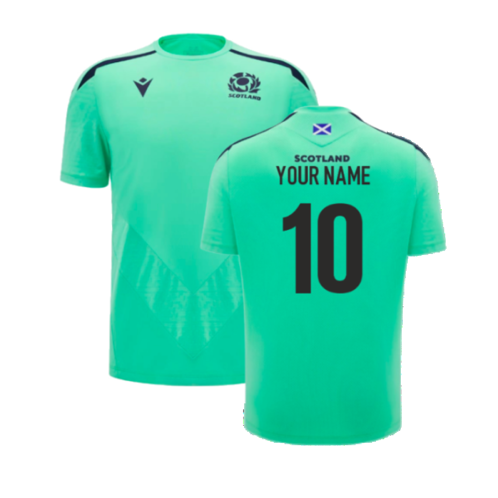 2024-2025 Scotland Rugby Poly Training Shirt (Green) - Kids (Your Name) Product - Hero Shirts Macron   