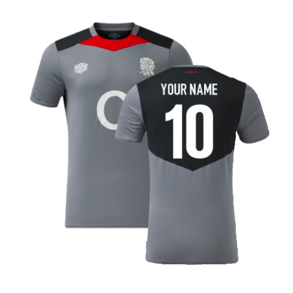 2024-2025 England Rugby Gym Tee (Grey) - Kids (Your Name) Product - Hero Shirts Umbro   