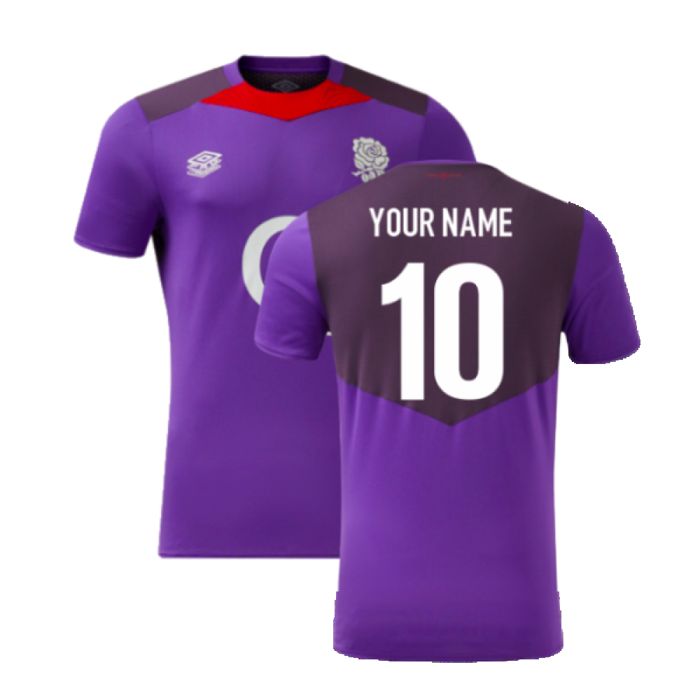 2024-2025 England Rugby Gym Tee (Violet) - Kids (Your Name) Product - Hero Shirts Umbro   