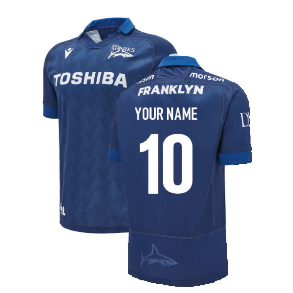 2024-2025 Sale Sharks Home Shirt (Kids) (Your Name) Product - Hero Shirts Macron   