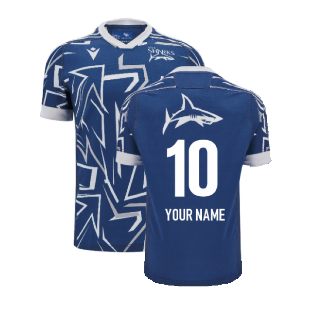 2024-2025 Sale Sharks Training Shirt (Blue) (Your Name) Product - Hero Shirts Macron   