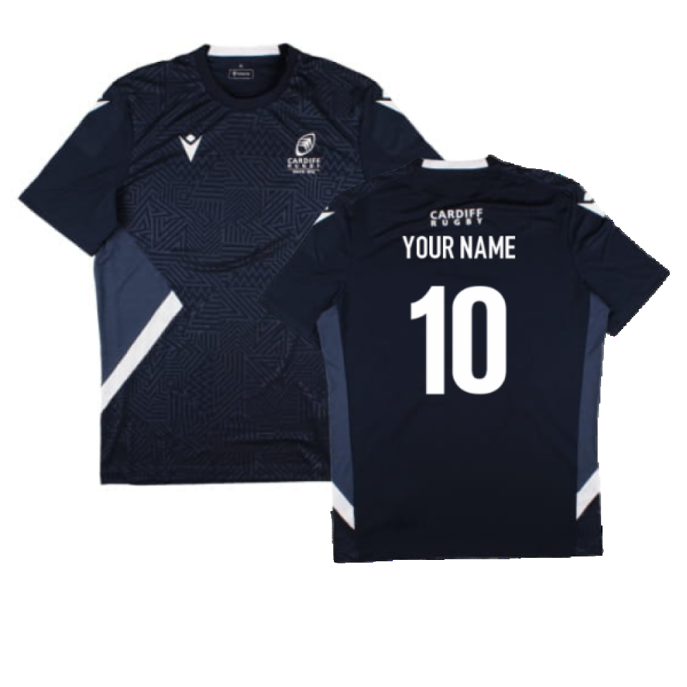 2024-2025 Cardiff Rugby Poly Training Shirt (Navy) (Your Name) Product - Hero Shirts Macron   