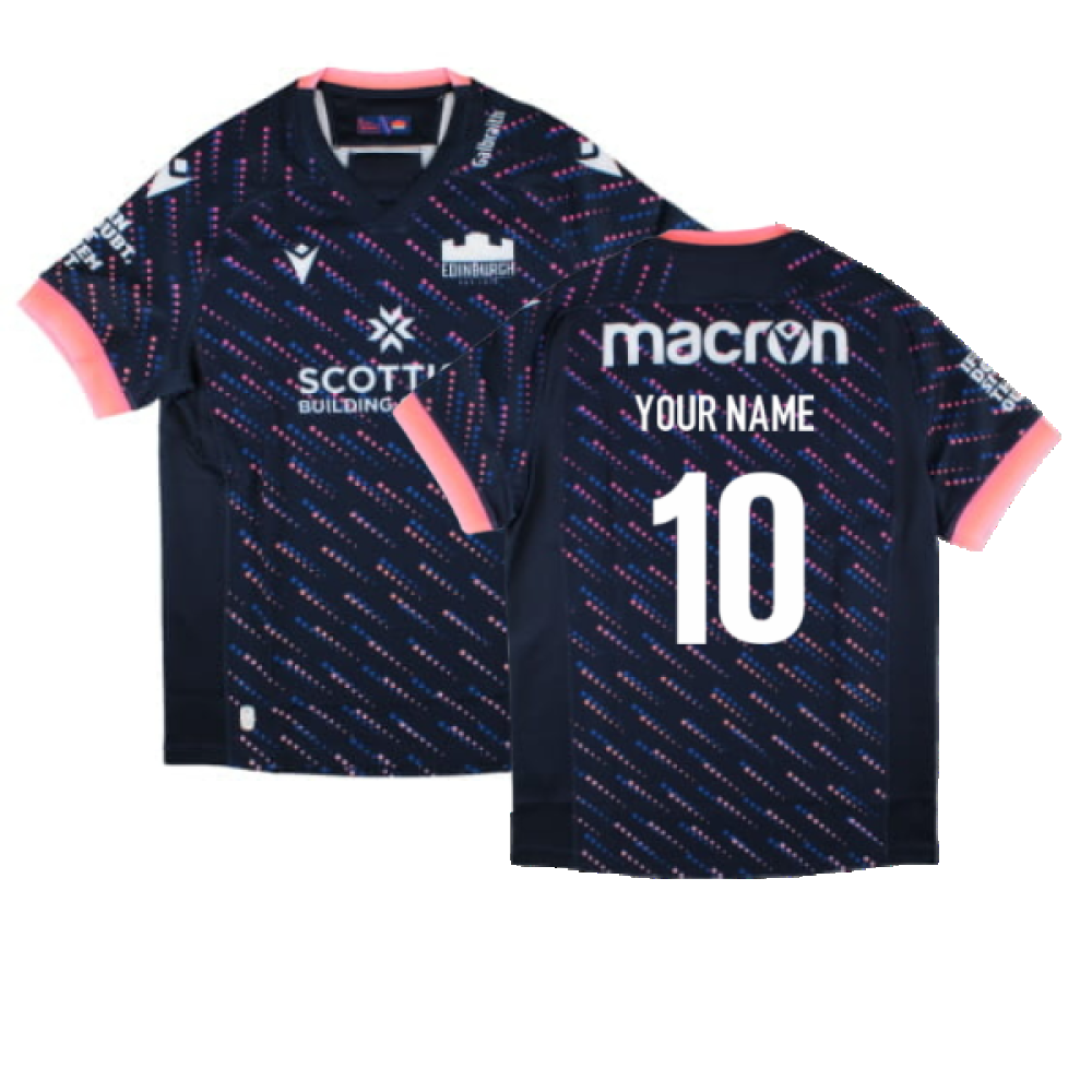 2024-2025 Edinburgh Rugby Training Jersey (Navy) (Your Name) Product - Hero Shirts Macron   