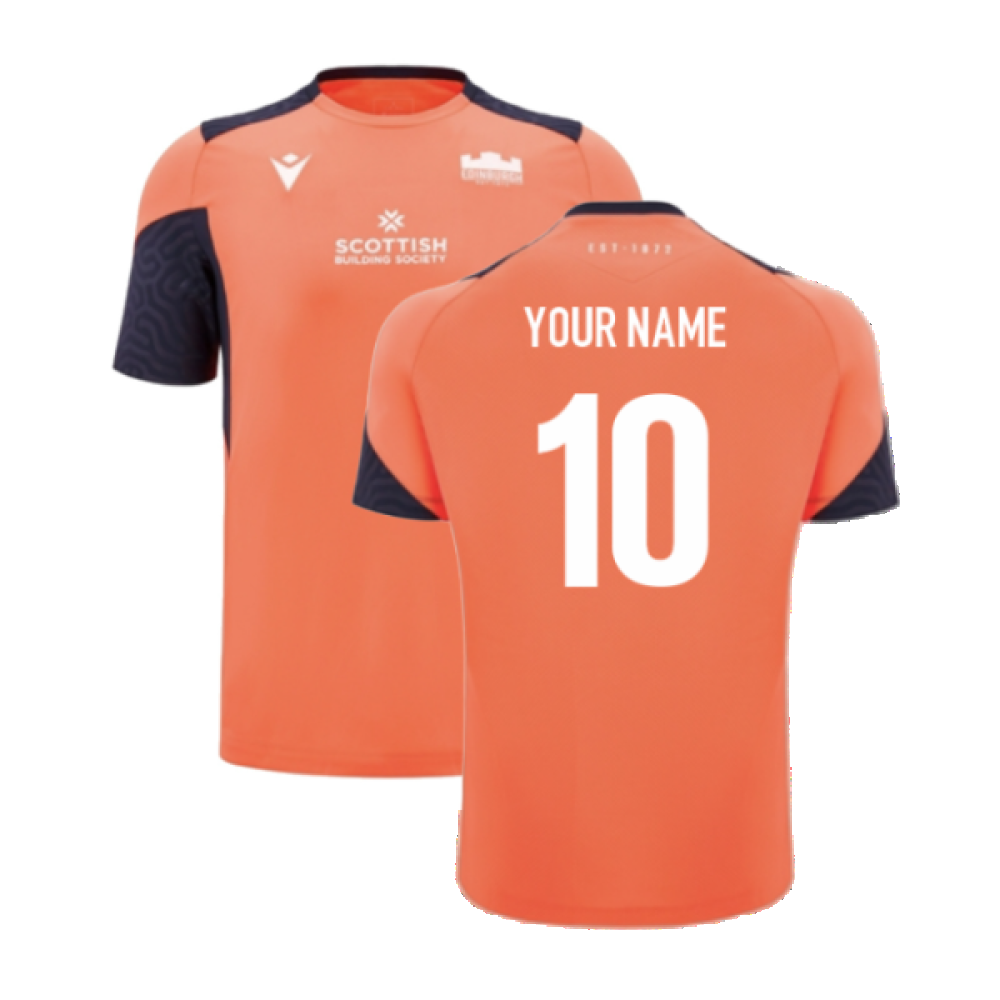 2024-2025 Edinburgh Rugby Poly Training Shirt (Orange) (Your Name) Product - Hero Shirts Macron   