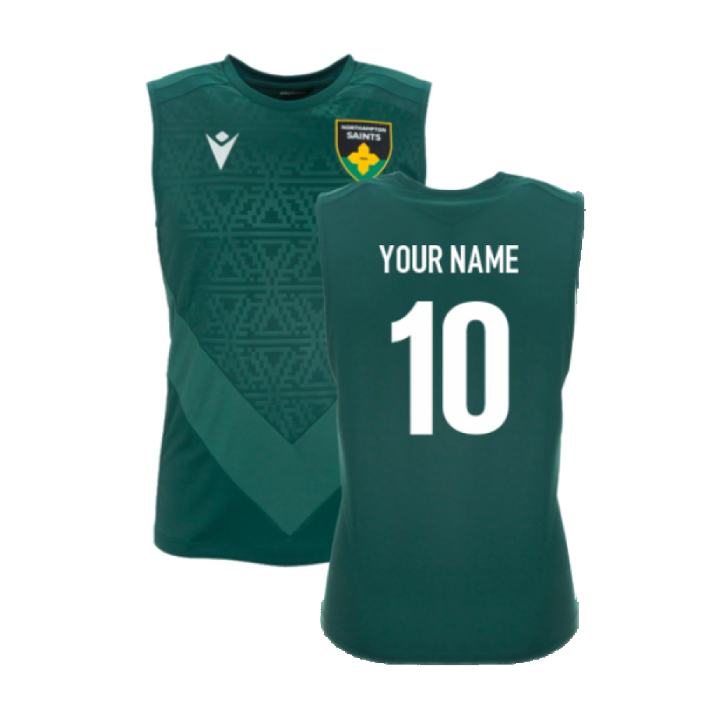 2024-2025 Northampton Saints Training Poly Shirt (Green) (Your Name) Product - Hero Shirts Macron   