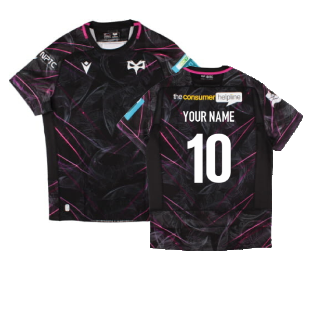 2024-2025 Ospreys Rugby Home Slim Fit Shirt (Your Name) Product - Hero Shirts Macron   