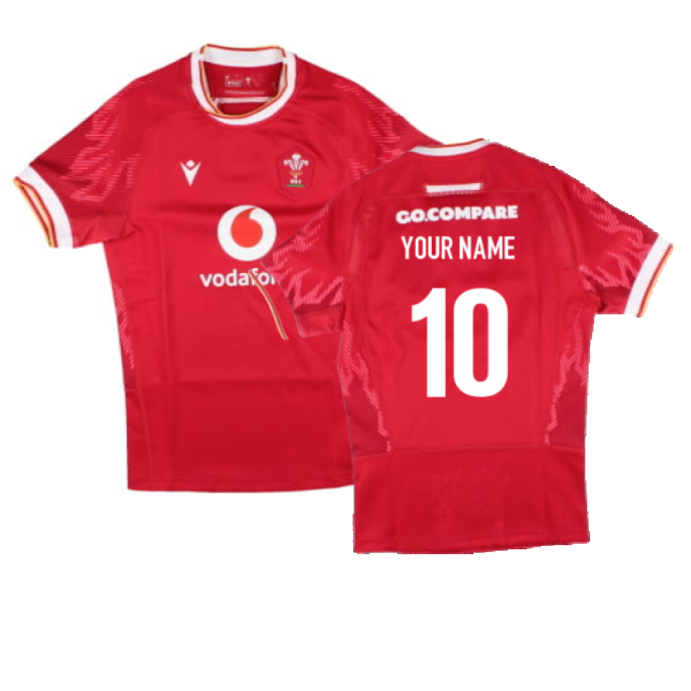 2024-2025 Wales Rugby WRU Home Slim Fit Shirt (Womens) (Your Name) Product - Hero Shirts Macron   