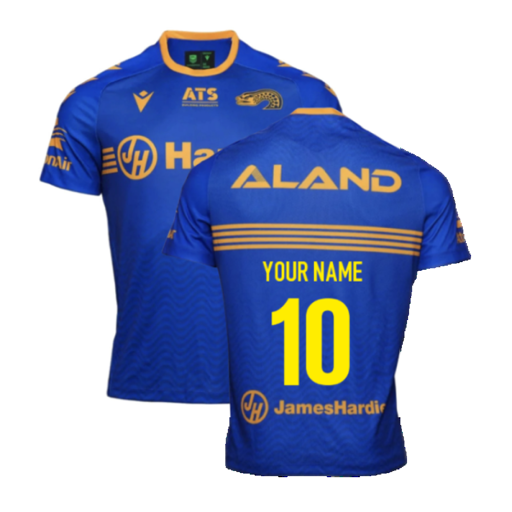 2025 Parramatta Eels Rugby Run Out Shirt (Blue) (Your Name) Product - Hero Shirts Macron