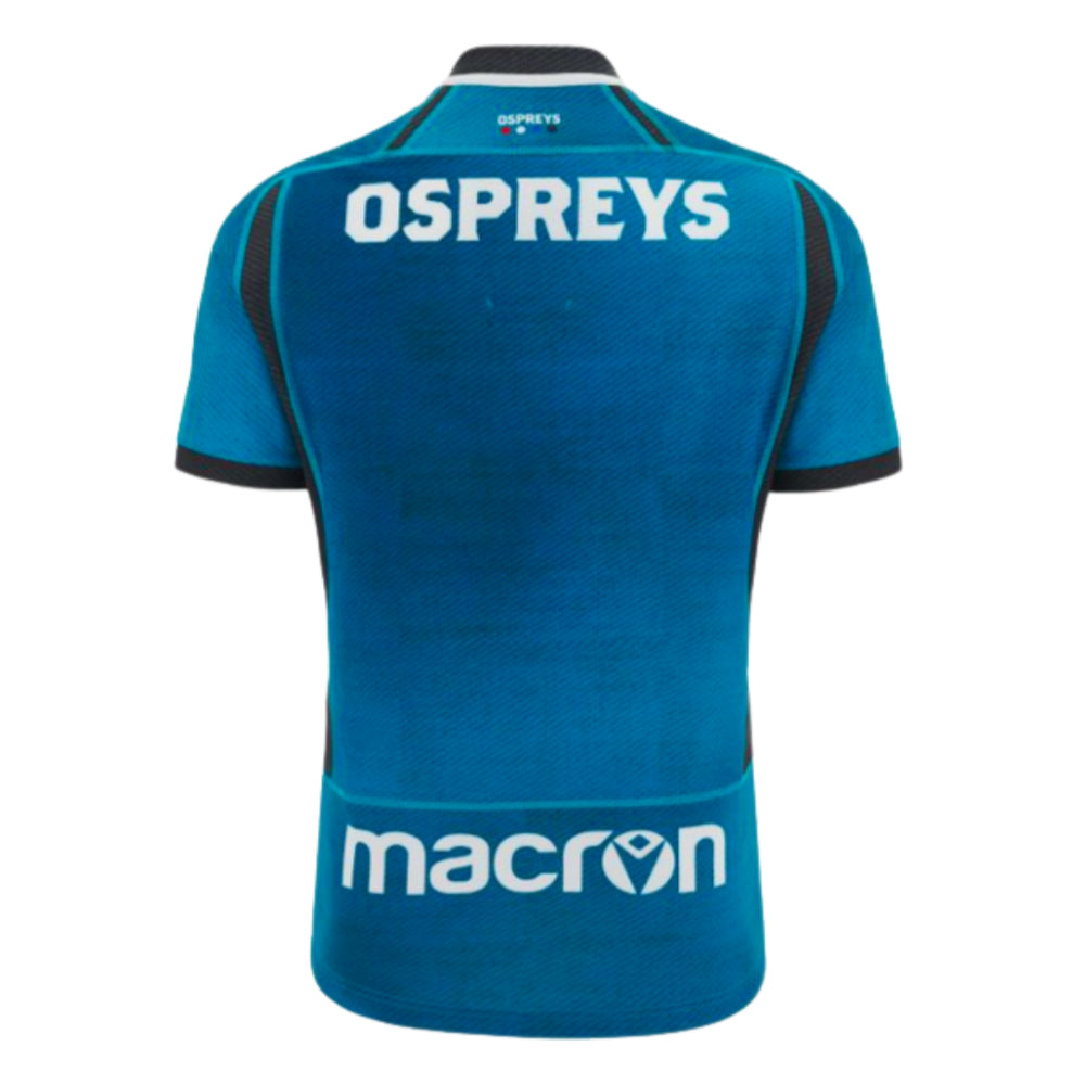 2023-2024 Ospreys Rugby Slim Fit Training Jersey (Blue) Product - Training Shirts Macron   