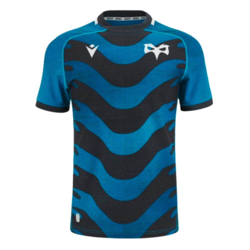 2023-2024 Ospreys Rugby Slim Fit Training Jersey (Blue) Product - Training Shirts Macron   