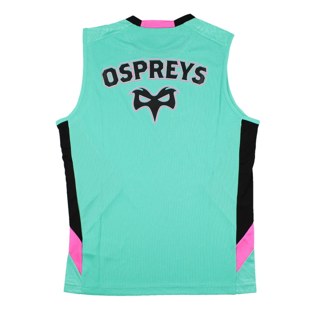 2023-2024 Ospreys Rugby Sleeveless Training Shirt (Turquoise) Product - Sleeveless Macron   