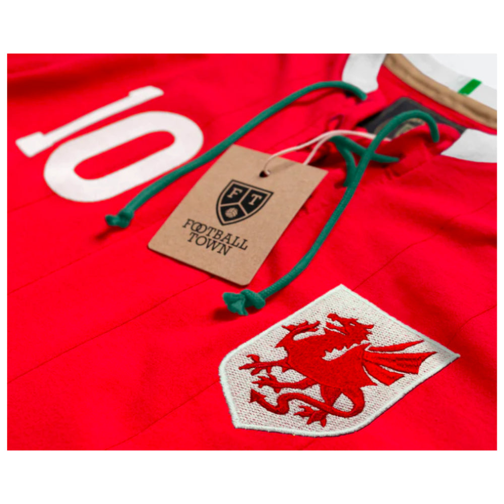 Wales Retro Shirt with Laces The Dragon Product - Football Shirts Football Town   