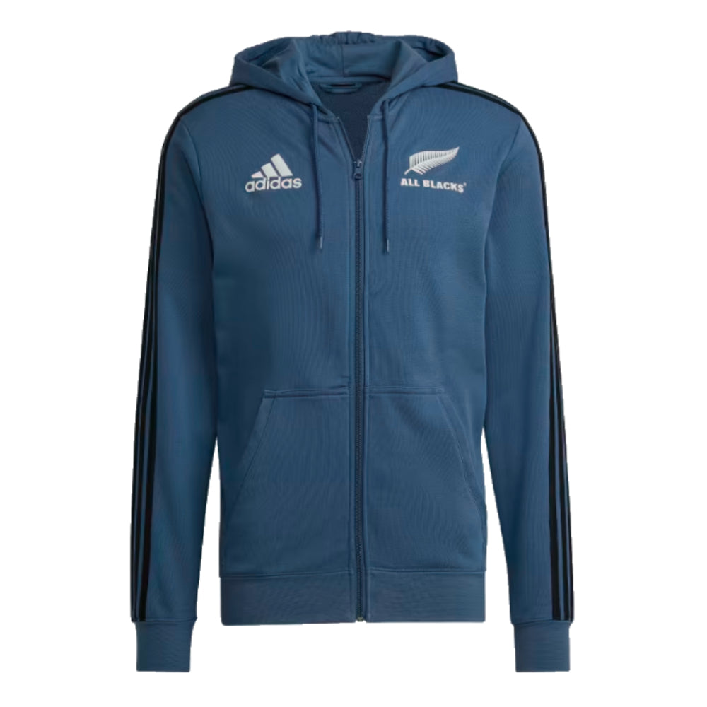 2023-2024 New Zealand All Blacks Full Zip Hoodie (Navy) Product - Hoodies Adidas   