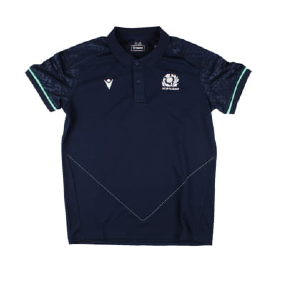 2024-2025 Scotland Rugby Travel RGB Fit Polo Shirt (Navy) - Kids Product - Polo Shirts Macron   