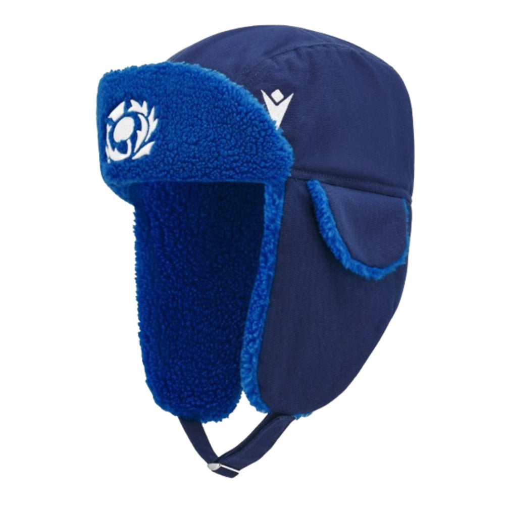 2024-2025 Scotland Rugby Trapper Fleeced Cap (Navy) Product - Headwear Macron   