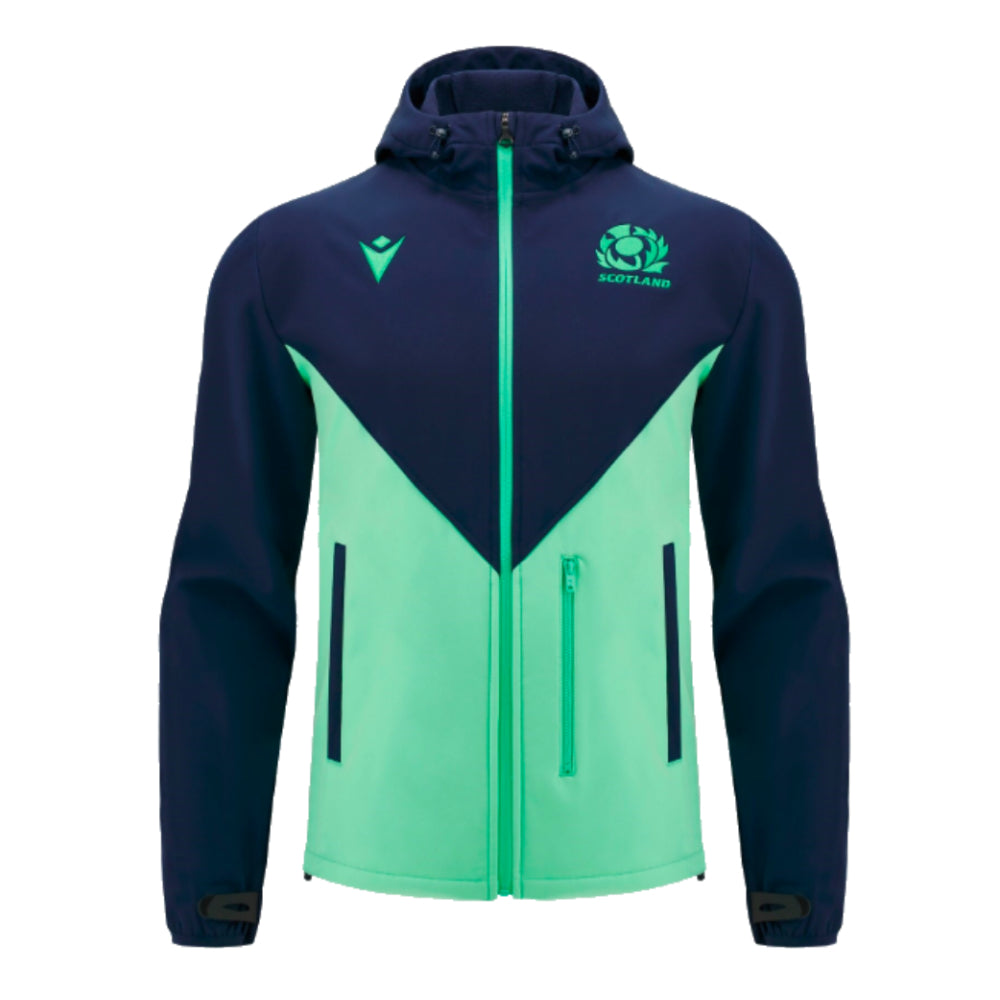 2024-2025 Scotland Rugby Softshell Jacket (Navy-Mint) - Kids Product - Jackets Macron   