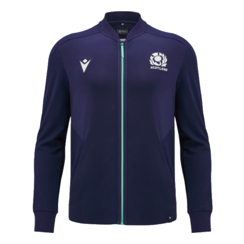 2024-2025 Scotland Rugby Anthem Full Zip Top (Navy) - Kids Product - Jackets Macron   