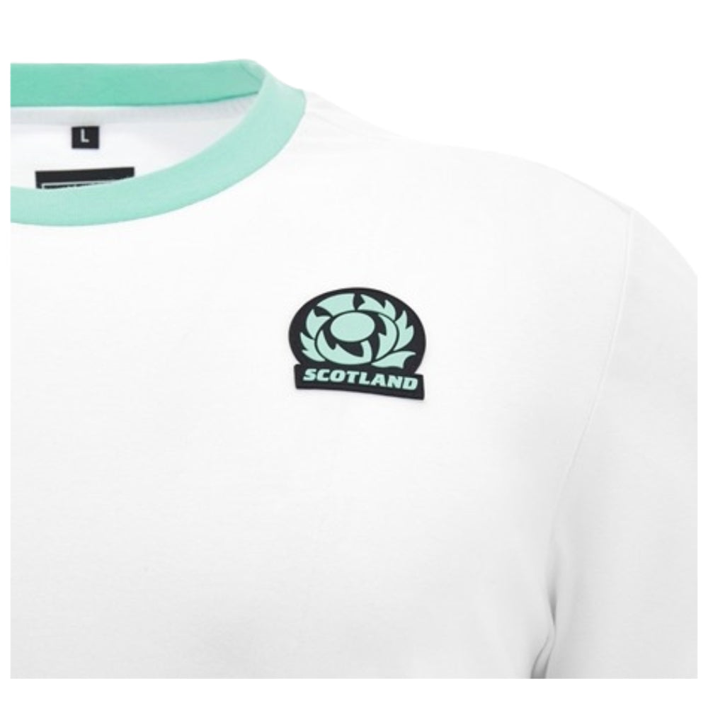 2024-2025 Scotland Rugby Travel Cotton Tee (White) Product - T-Shirt Macron   