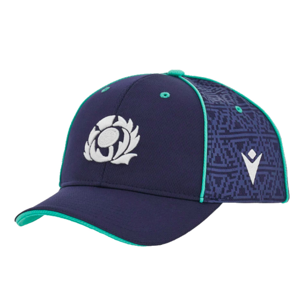 2024-2025 Scotland Rugby Baseball Cap Curved Visor (Navy) Product - Headwear Macron   