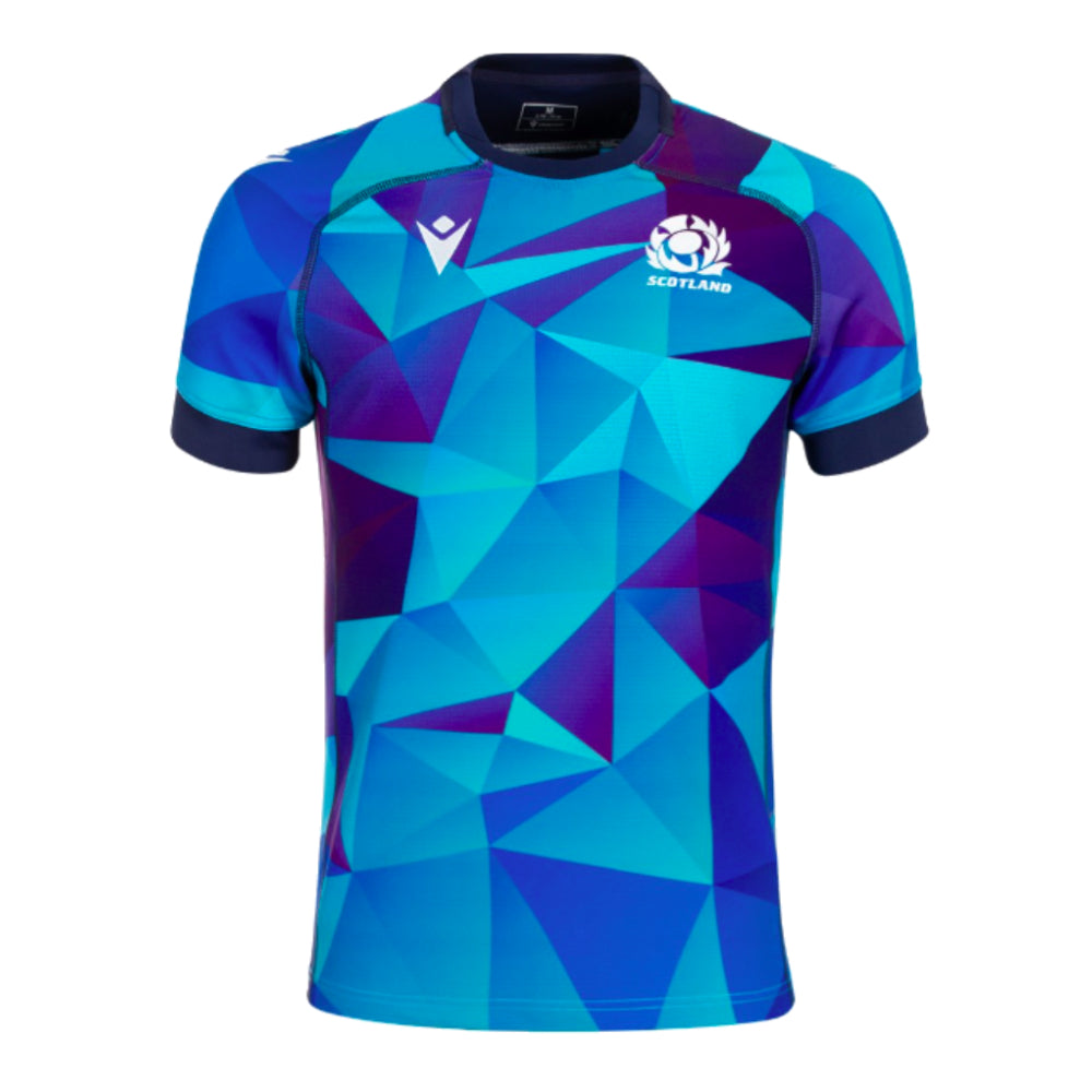 2024-2025 Scotland Rugby Training Jersey (Blue) - Kids Product - Training Shirts Macron   