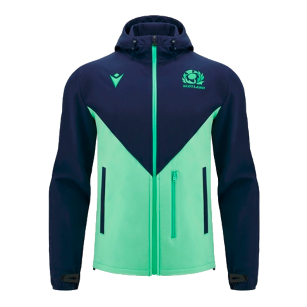 2024-2025 Scotland Rugby Softshell Jacket (Navy-Mint) Product - Jackets Macron   