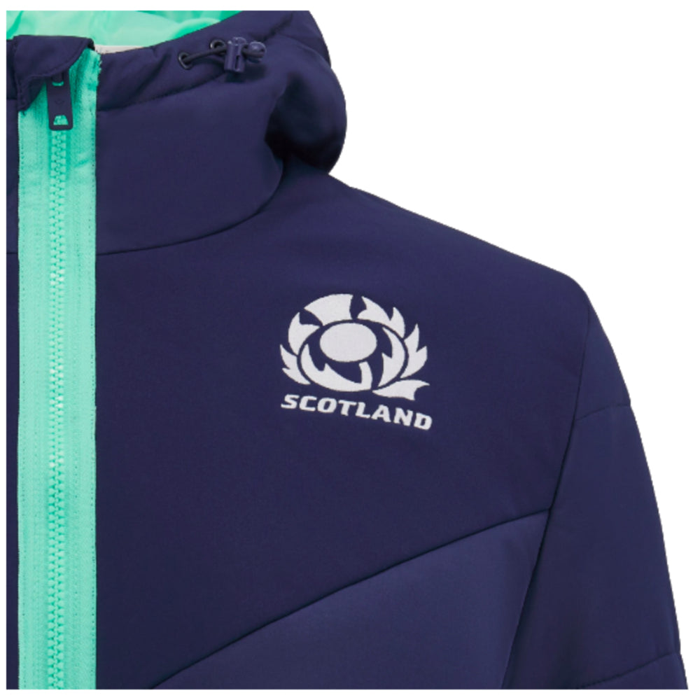 2024-2025 Scotland Rugby 3/4 Length Padded Jacket (Navy) - Kids Product - Jackets Macron   