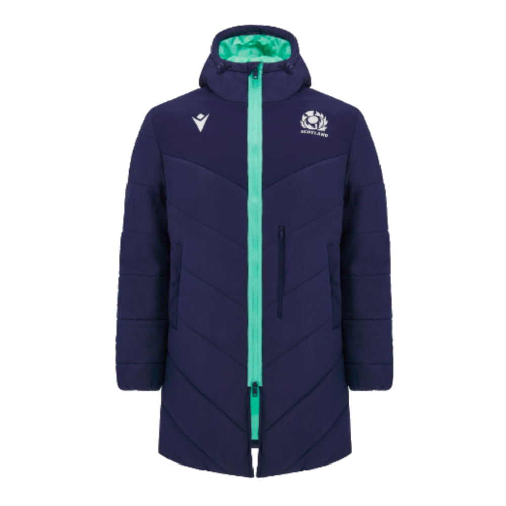 2024-2025 Scotland Rugby 3/4 Length Padded Jacket (Navy) - Kids Product - Jackets Macron   