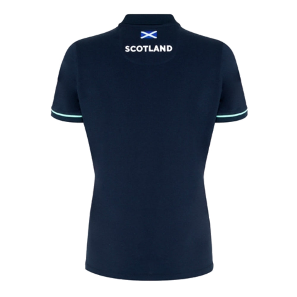 2024-2025 Scotland Rugby Travel Polo Shirt (Navy) - Womens Product - Polo Shirts Macron   