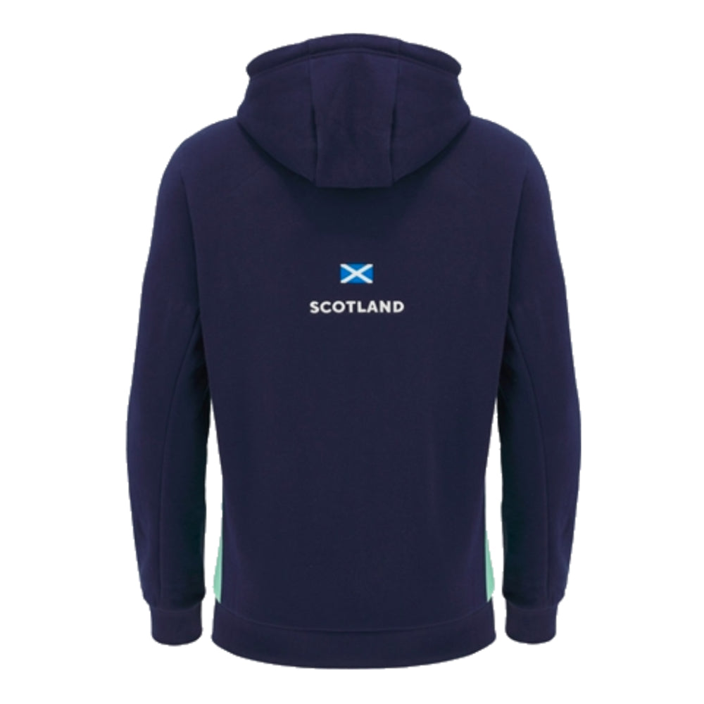 2024-2025 Scotland Rugby Travel Hooded Sweatshirt (Navy) Product - Hoodies Macron   