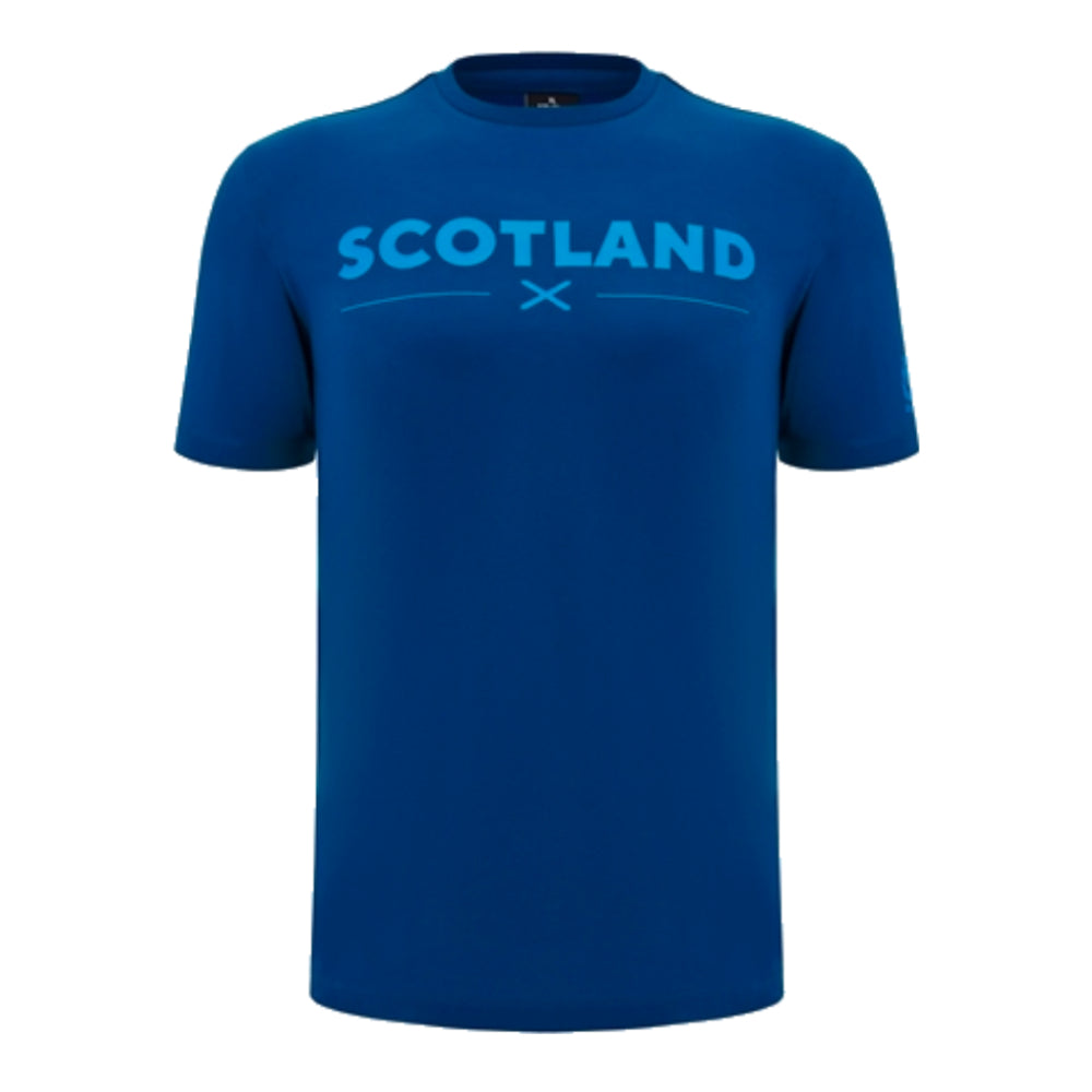 2024-2025 Scotland Rugby Leisure Cotton T-Shirt (Navy) - Kids Product - T-Shirt Macron   