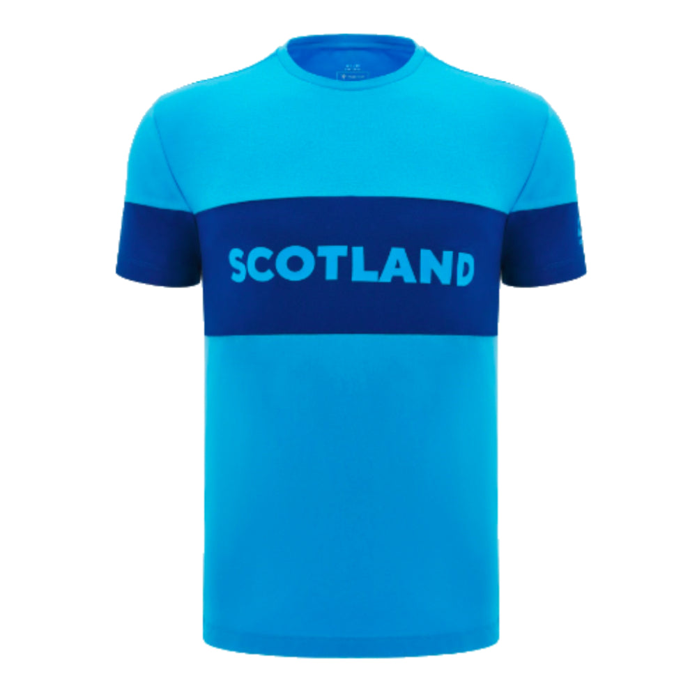 2024-2025 Scotland Rugby Leisure Cotton T-Shirt (Sky Blue) - Kids Product - T-Shirt Macron   