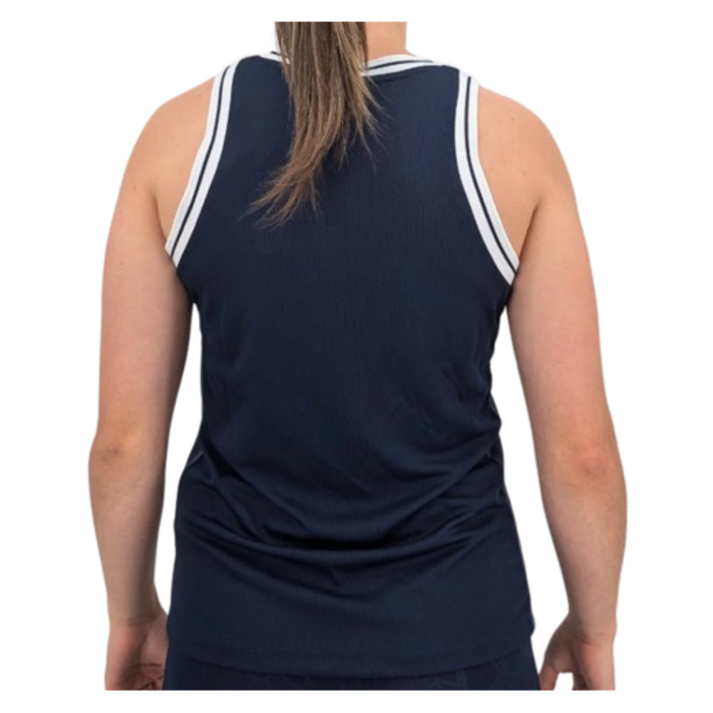 2024-2025 Scotland Rugby Training Singlet (Navy) - Womens Product - Sleeveless Macron   