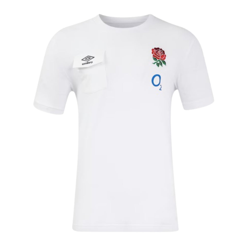 2024-2025 England Rugby Presentation Tee (White) Product - Training Shirts Umbro   