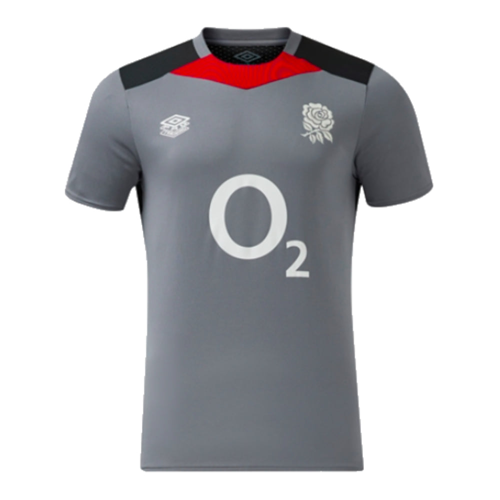 2024-2025 England Rugby Gym Tee (Grey) - Kids Product - Training Shirts Umbro   