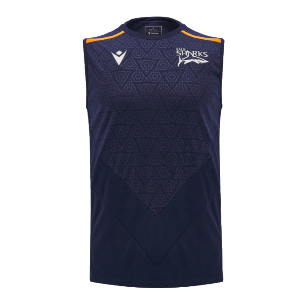 2024-2025 Sale Sharks Sleeveless Training Vest (Navy) Product - Sleeveless Macron   