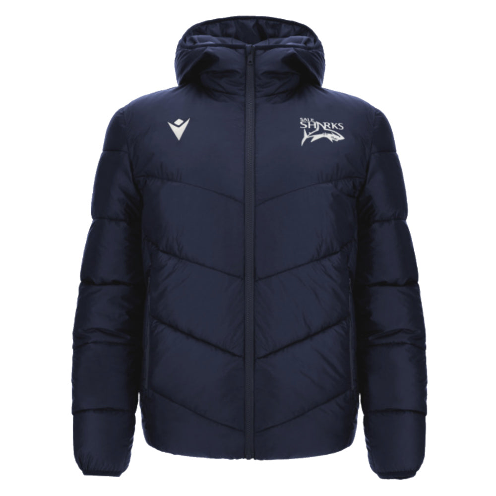 2024-2025 Sale Sharks Hooded Padded Jacket (Navy) Product - Jackets Macron   