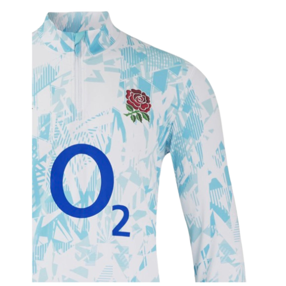 2024-2025 England Rugby Warm Up Mid Layer (White) - Kids Product - Training Tops Umbro   