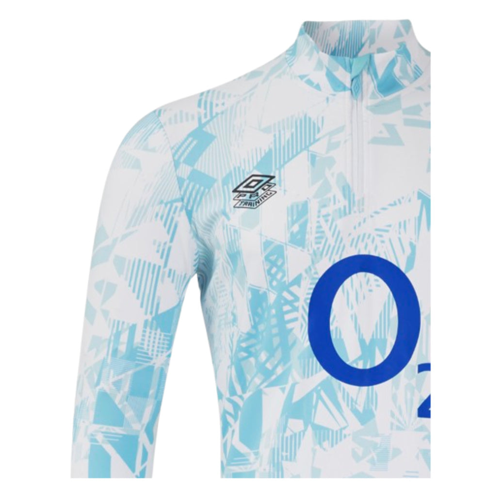 2024-2025 England Rugby Warm Up Mid Layer (White) - Kids Product - Training Tops Umbro   