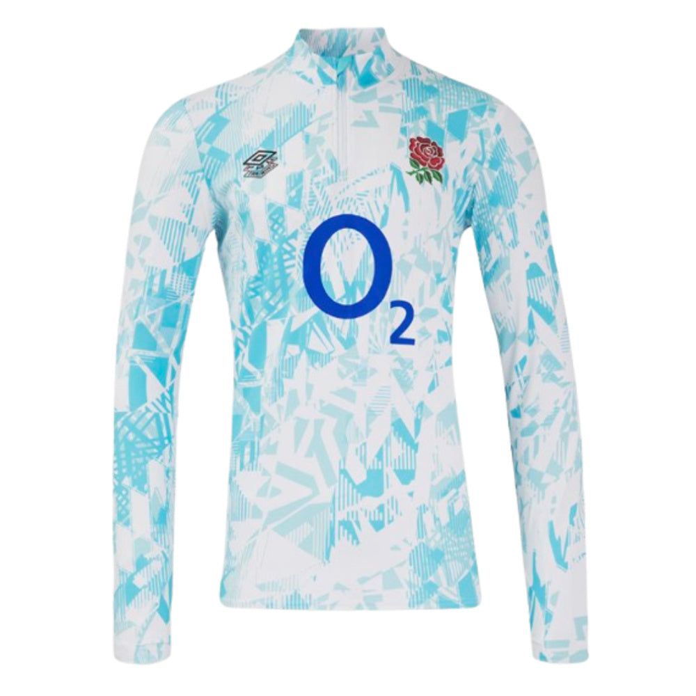 2024-2025 England Rugby Warm Up Mid Layer (White) - Kids Product - Training Tops Umbro   