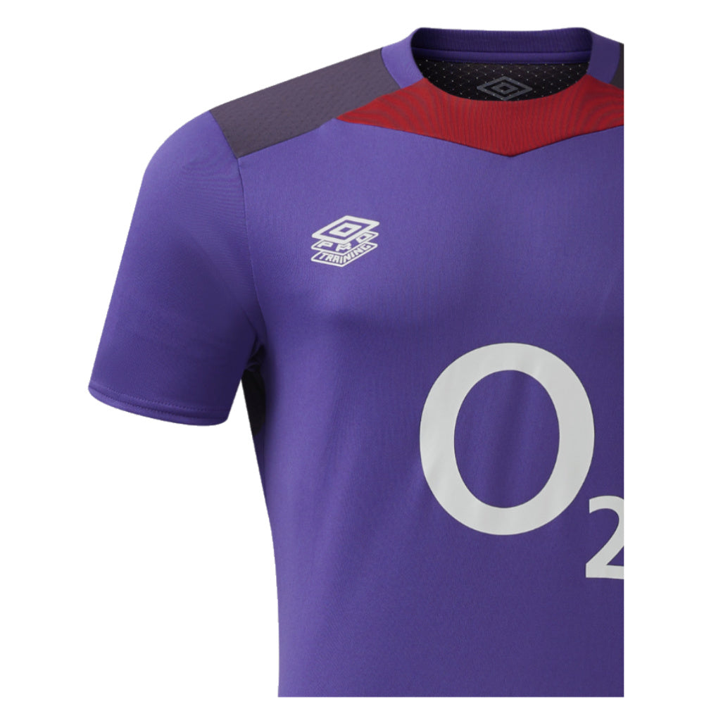 2024-2025 England Rugby Gym Tee (Violet) Product - Training Shirts Umbro   