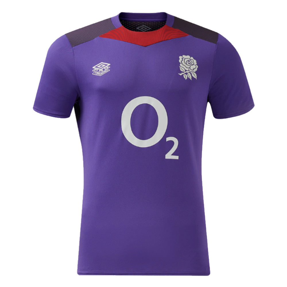 2024-2025 England Rugby Gym Tee (Violet) Product - Training Shirts Umbro   