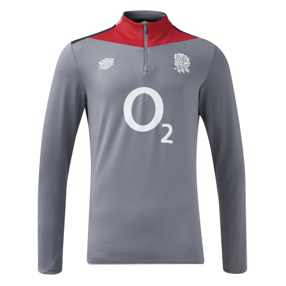 2024-2025 England Rugby Mid Layer Top (Grey) Product - Training Tops Umbro   