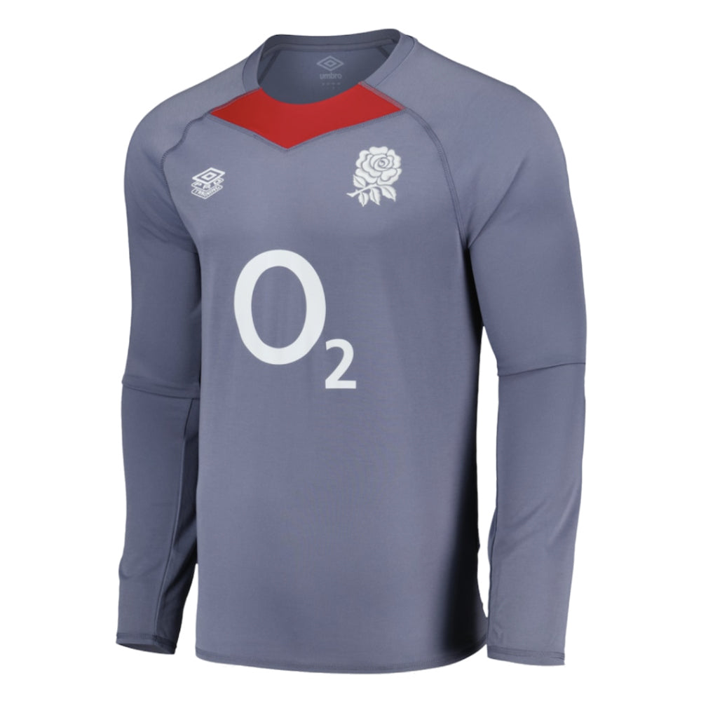 2024-2025 England Rugby LS Relaxed Training Jersey O2 (Grey) Product - Training Shirts Umbro   