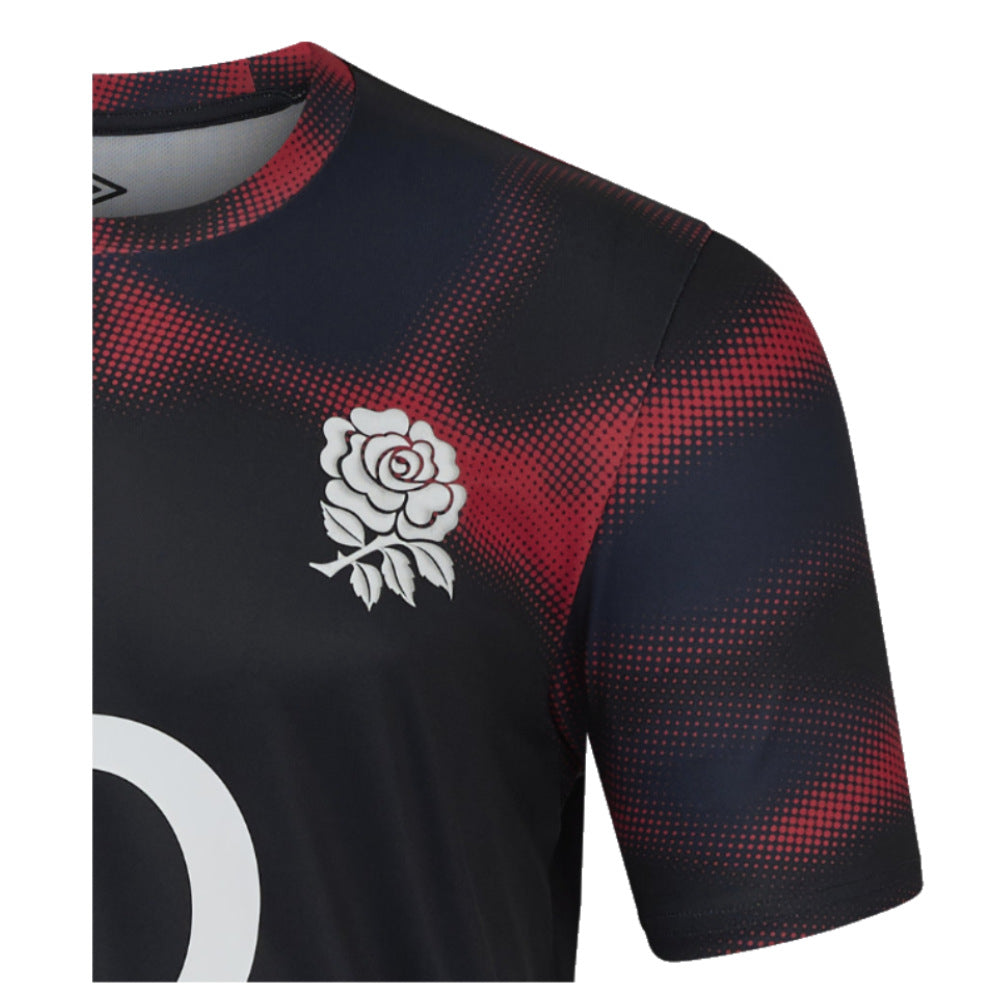 2024-2025 England Rugby Warm Up Jersey O2 (Black) - Kids Product - Training Shirts Umbro   