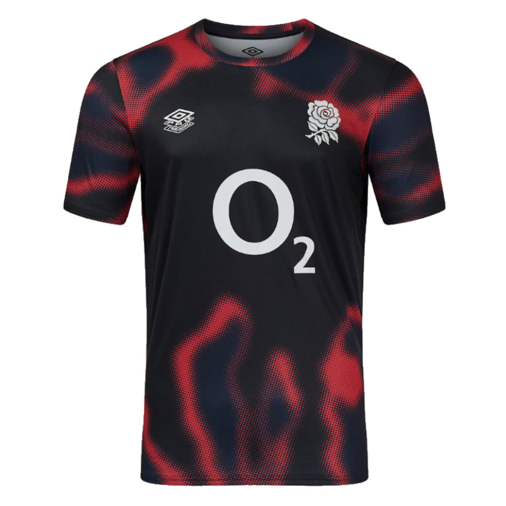 2024-2025 England Rugby Warm Up Jersey O2 (Black) - Kids Product - Training Shirts Umbro   