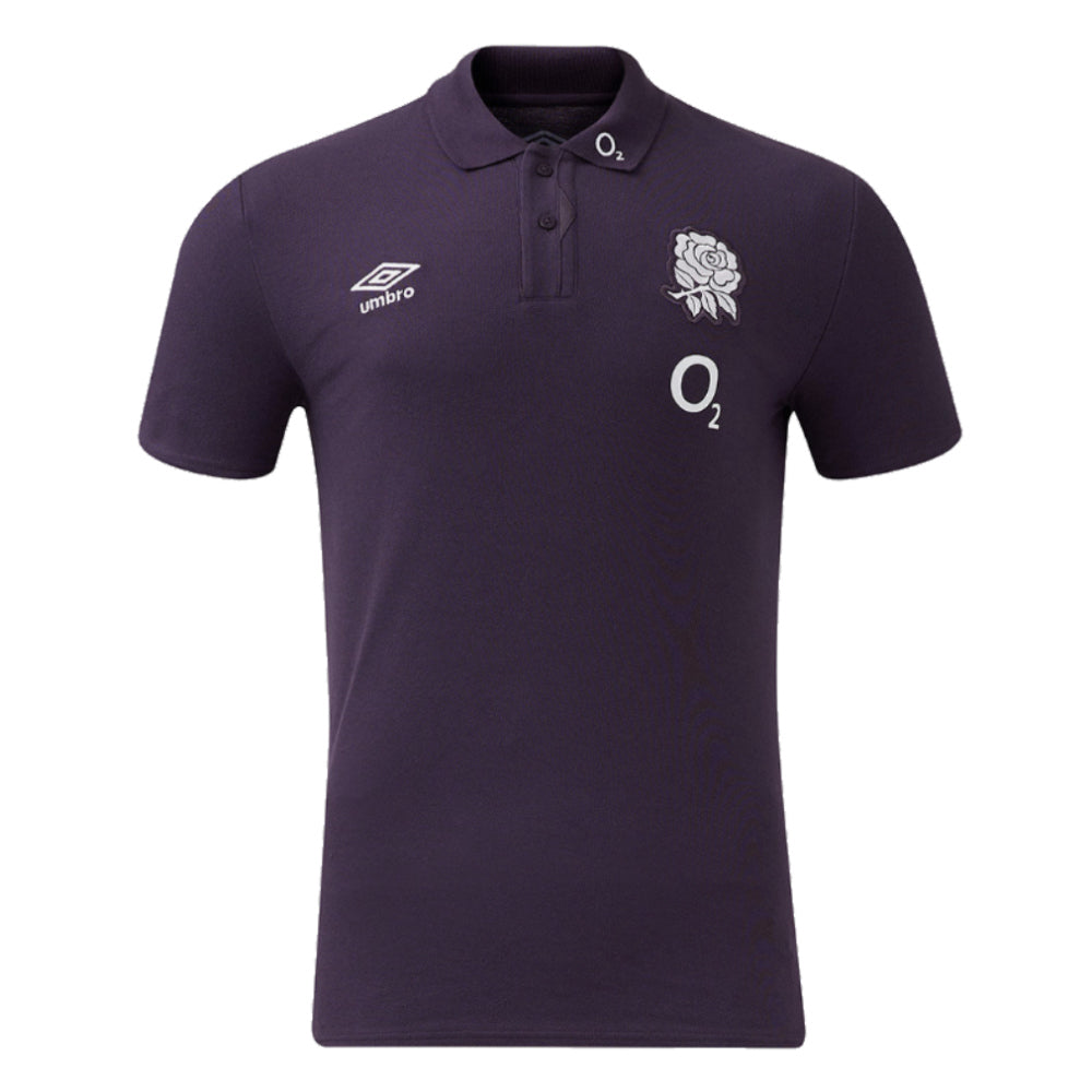 2024-2025 England Rugby CVC Polo Shirt (Nightshade) Product - Polo Shirts Umbro   