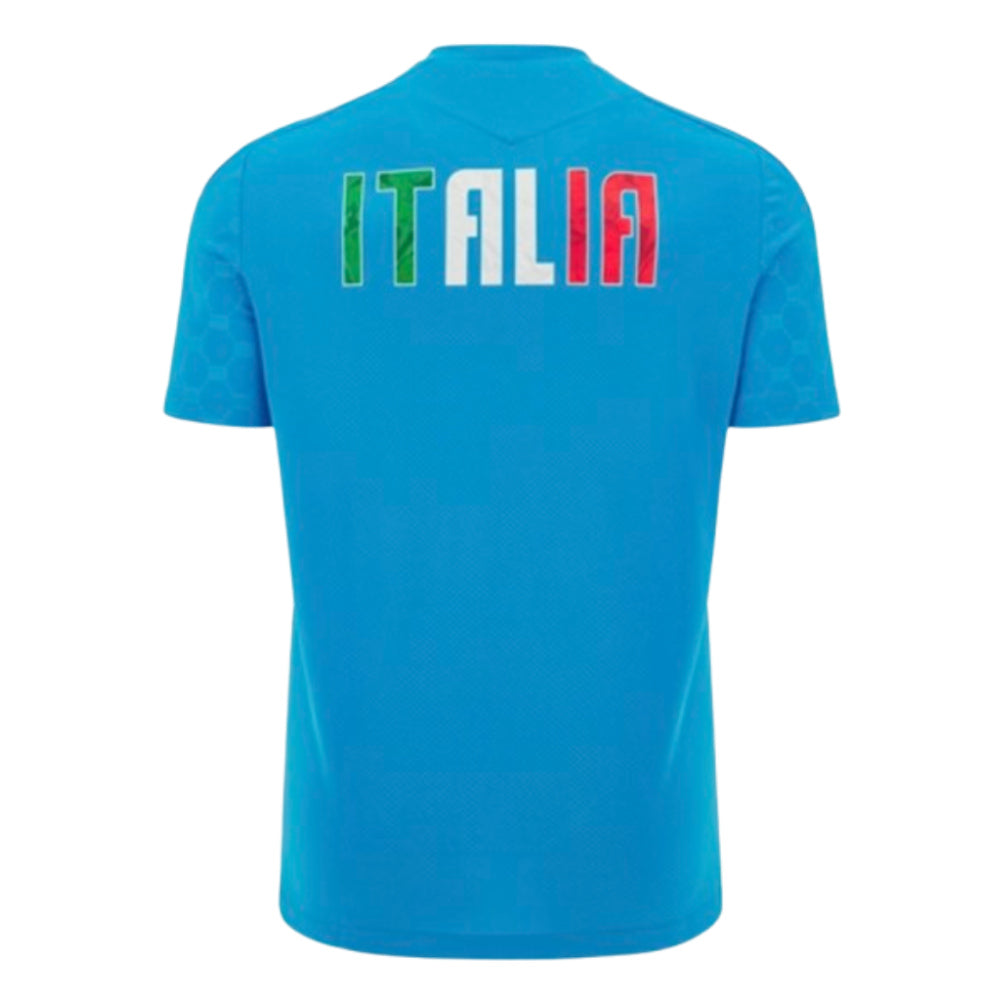 2024-2025 Italy Rugby Training Shirt (Blue) (Your Name) Product - Hero Shirts Macron   