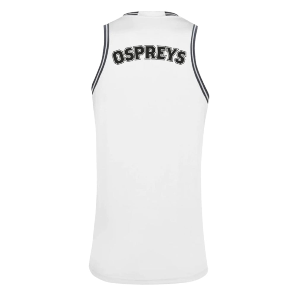 2024-2025 Ospreys Rugby Basketball Vest (White) Product - Sleeveless Macron   